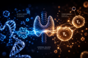 Thyroid problems and diabetes metabolic link illustration